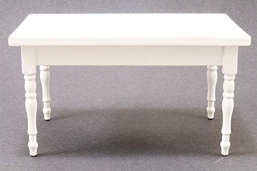 Handley House Dollhouse Miniature Rectangular Kitchen Table (White)