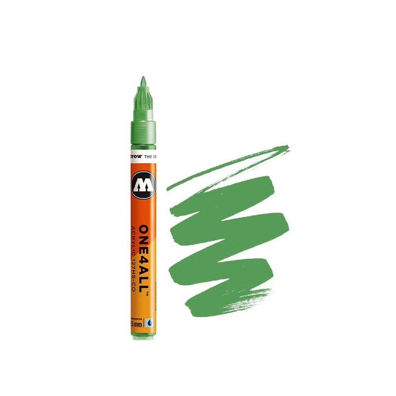 MOLOTOW ONE4ALL Acrylic Paint Marker, 1.5mm, Metallic Green, 1 Each (127.504)