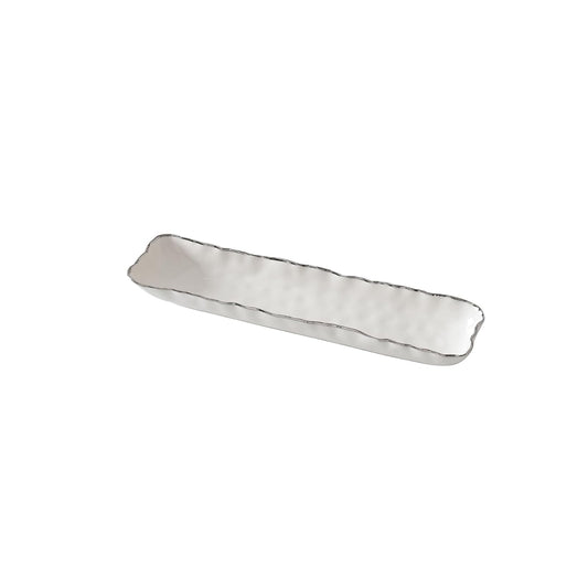 Pampa Bay Cracker Tray, Portofino, Kitchen, Gift — White and Silver