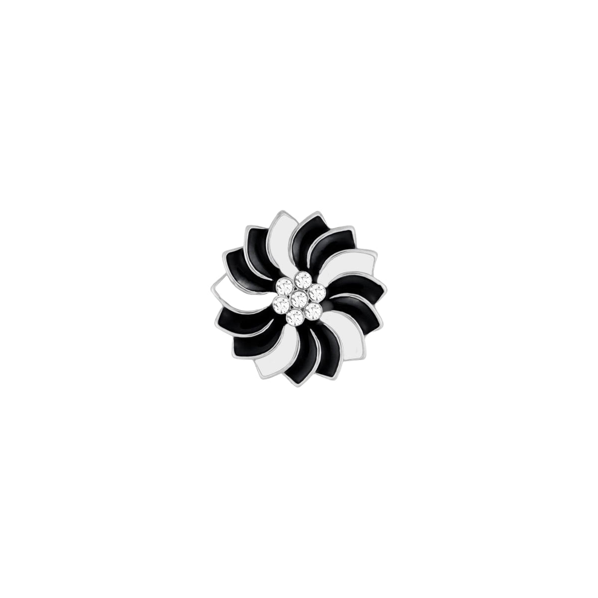 Ginger Snaps Charm, 20mm, White Black