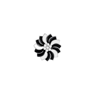 Ginger Snaps Charm, 20mm, White Black