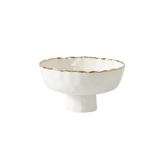 Pampa Bay Dishware Bowl, Medium, White & Gold