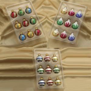 Kurt Adler Glass Multi-color Miniature Decorated Ball Ornaments Set OF 27