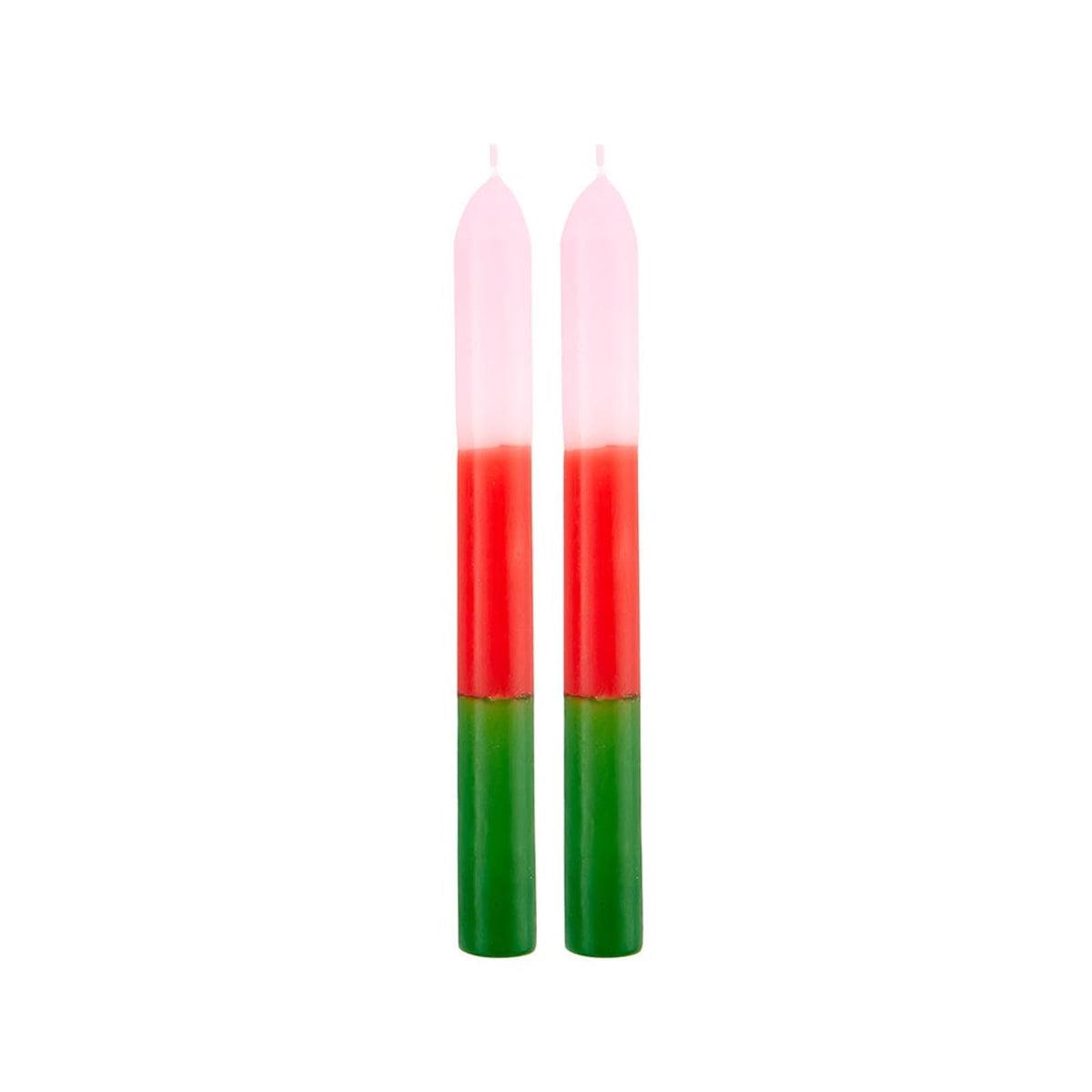 Slant Collections Candle, 9-Inch, Pink/Red/Green