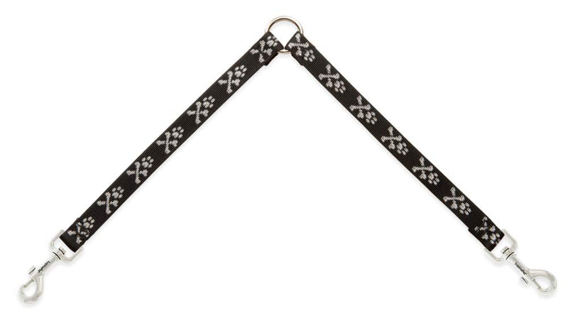 Coupler for Walking Two Medium or Larger Dogs Together, 3/4" Wide Bling Bonz Design by Lupine, 24" Long