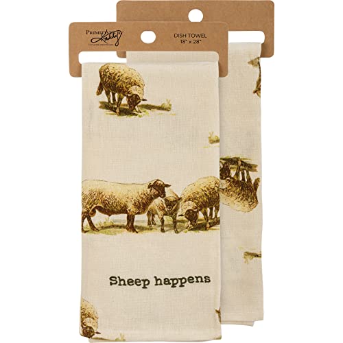 Primitives by Kathy 109827 Kitchen Towel Sheep Happens, 28-inch