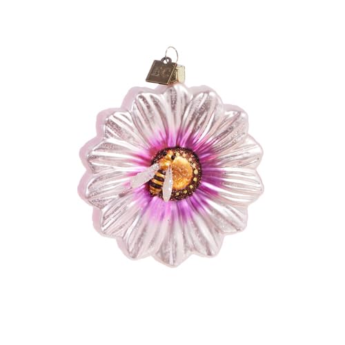 RAZ Imports Eric Cortina Collection Flower Ornament, 4-inch Height, Light Pink, Glass and Resin Easter Décor