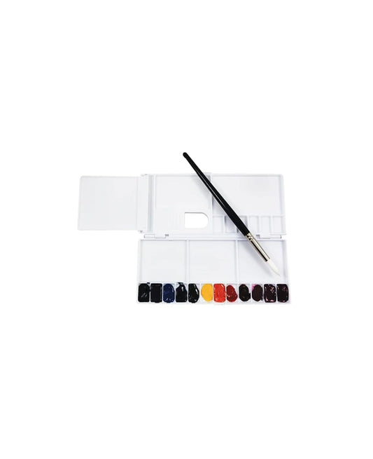 Yasutomo Niji Foldout Watercolor Palette, White (YWP800)
