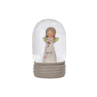 Blossom Bucket Snow Globe, White, Classic