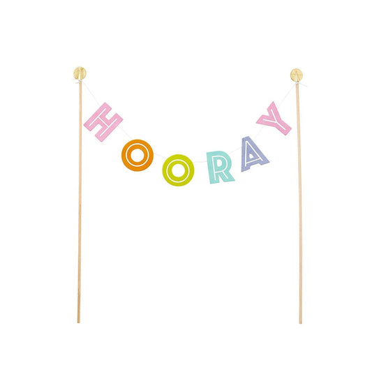 Slant Collections Cake Topper, 1-Piece, Hooray