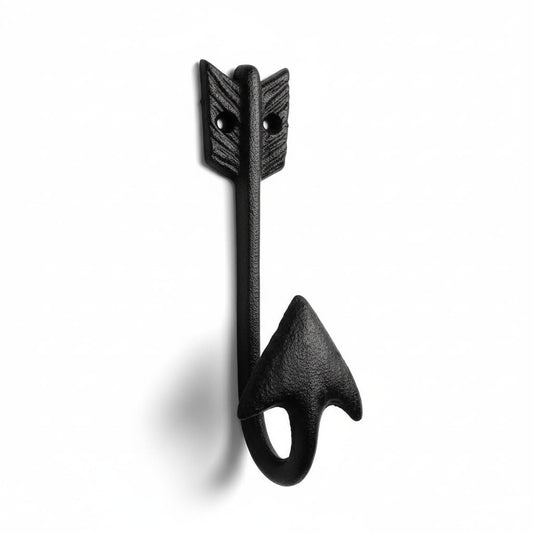 Comfy Hour Antique & Vintage Interior Decor Collection Cast Iron Arrow Single Key Coat Hook Clothes Rack Wall Hanger, Heavy Duty Recycled Gift Idea