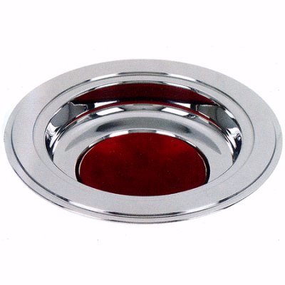 Christian Brands Silver Tone Offering Plates (Burgundy Felt Pad)