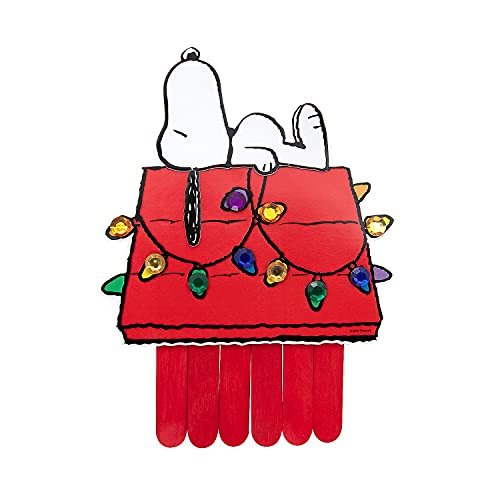 Fun Express Peanuts® Snoopy’s Christmas House Magnet Craft Kit - Craft Kits - 12 Pieces