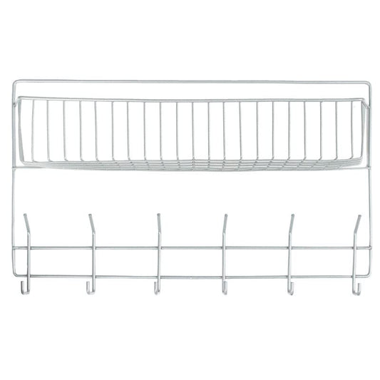 HORZE Basket with Hooks - Silver - One Size