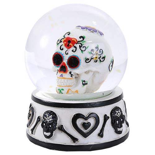 Pacific Trading Giftware Day of The Dead Sugar Skull Head Water Globe 80mm Home Decor Gift Collectible