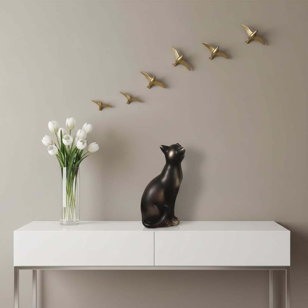 Comfy Hour Farmhouse Collection 9" Polyresin Standing Cat Decoration, Black