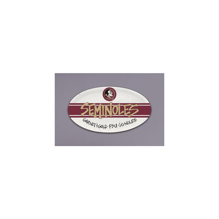 Magnolia Lane Seminoles Oval Plate 680g, 12.25-inch Length, Serverware, Kitchen Accessories