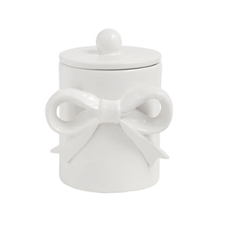 Mud Pie Food Storage Container, 6 1/2" x 4" dia, White