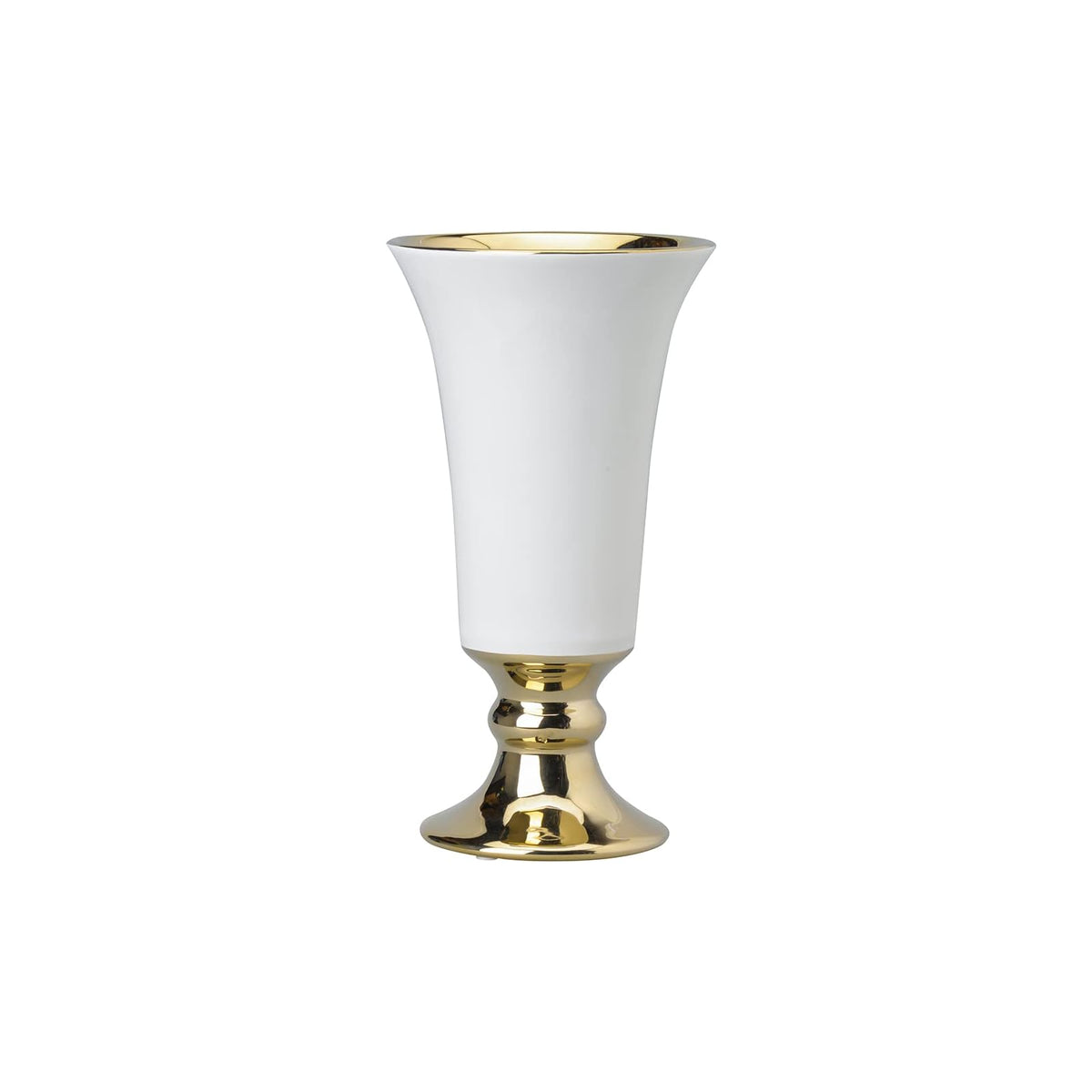 A & B Home Vase, 9.7" x 5.1" x 5.1", Gold,white