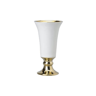 A & B Home Vase, 9.7" x 5.1" x 5.1", Gold,white