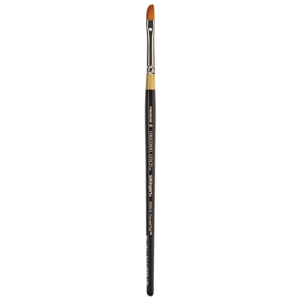 KINGART Premium Original Gold 9330-6 Curved Flat Shader Series Artist Brush, Golden Taklon Synthetic Hair, Short Handle, for Acrylic, Watercolor, Oil and Gouache Painting, Size 6