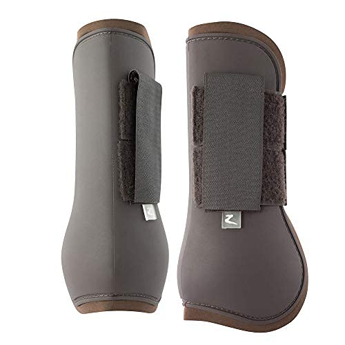 HORZE Adjustable Horse Tendon Boots - Protective, Lightweight, Open Front Boots for Jumping, Trail Riding, and Turnout (Sold in Pairs) - Chocolate Brown - Warmblood