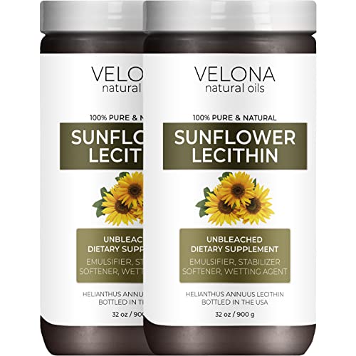 velona Pure Liquid Sunflower Lecithin 64 oz | Food Grade | Unbleached | Emulsifier, Stabilizer, Softener, Smoother, Wetting Agent | Use Today - Enjoy Results