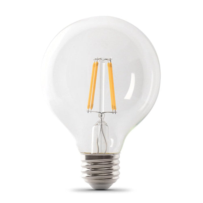 Feit Electric 40-Watt Equivalent G25 Dimmable Filament CEC LED ENERGY STAR 90+ CRI Clear Glass Light Bulb, Daylight (3-P