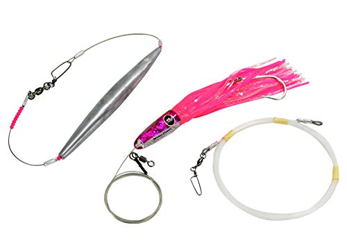 MagBay Lures High Speed Wahoo Lures - Wahoo Clippers (Pink, Rigged with Trolling Weight)