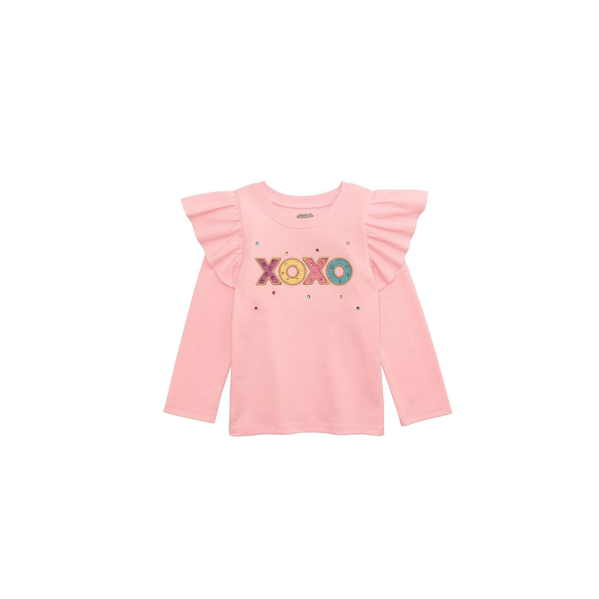 Mud Pie Shirt, Pink, Kids Jewel Long Sleeve Shirt