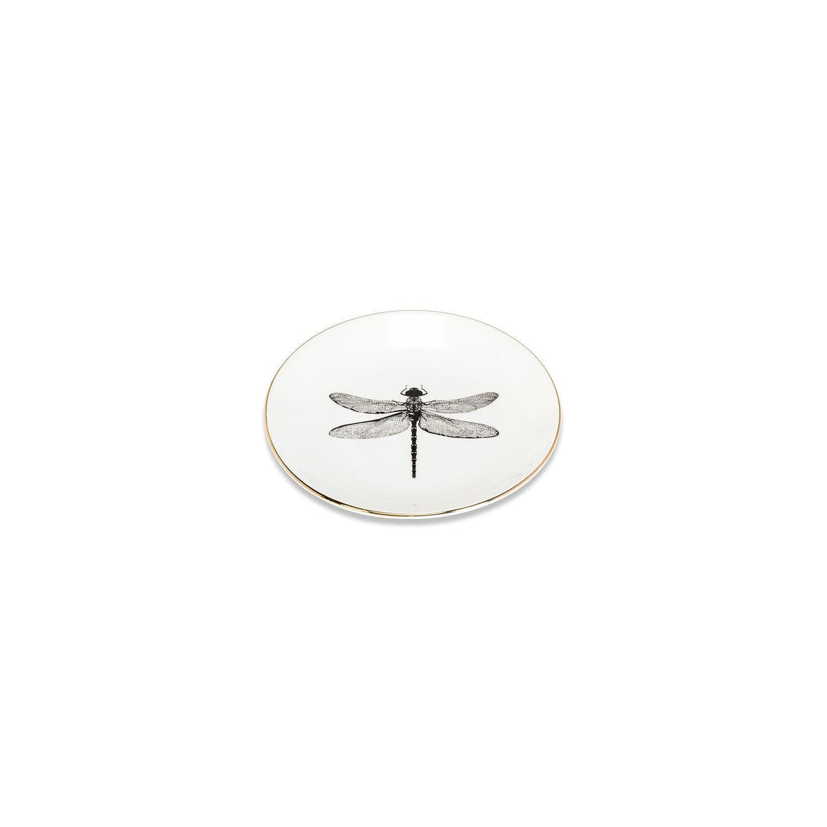 Abbott Collection Dishware Plate, 5-Inch, Black/Gold