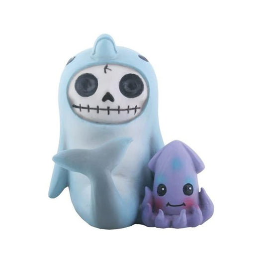 Pacific Trading SUMMIT COLLECTION Furrybones Sonar Signature Skeleton in Dolphin Costume with Little Squid Buddy