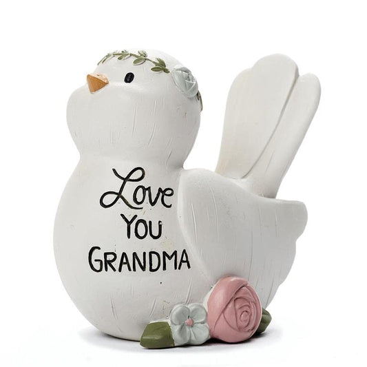 Blossom Bucket Grandma Graceful Sentiments Bird Mother's Day Figurine, 3.25-inch Length, Resin