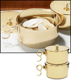 Christian Brands 150 Host Brass Stacking Ciborium with Lid