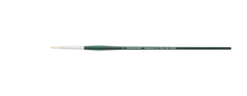 Grumbacher Gainsborough Round Oil and Acrylic Brush, Hog Bristle, Size 4 (1271R.4)