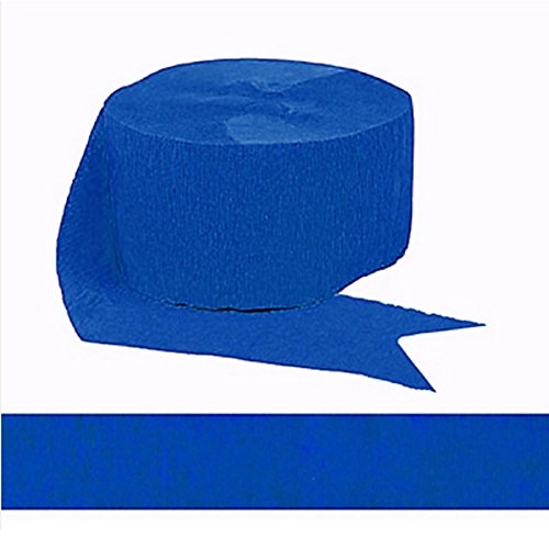 Bright Royal Blue Solid Crepe Streamer | Party Decor