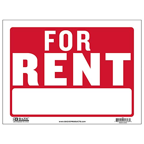 Basic Products BAZIC 9" X 12" for Rent Sign