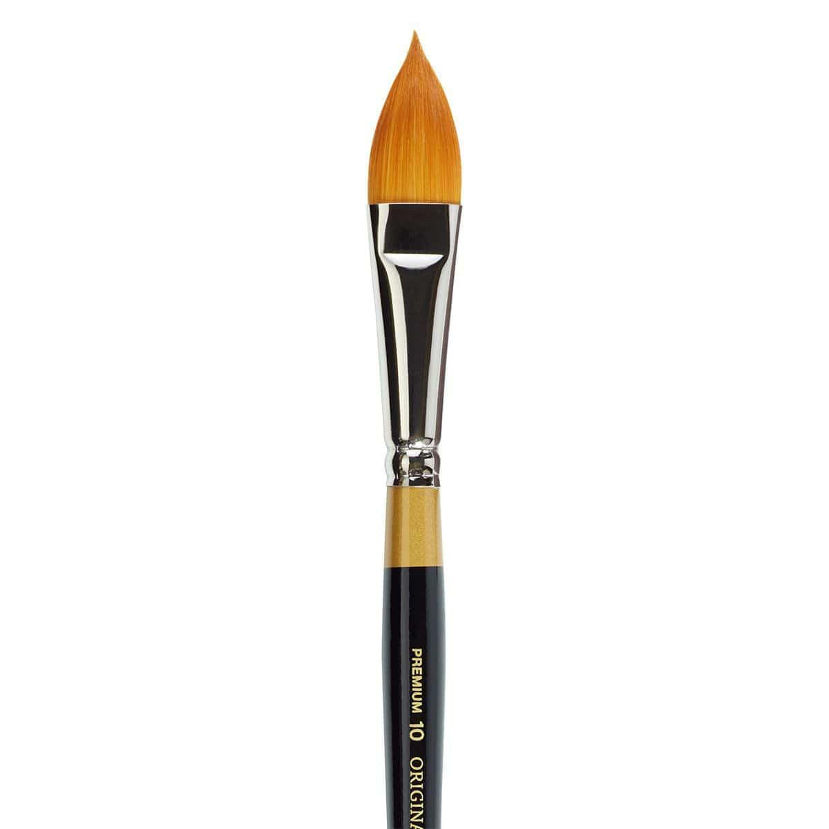 KINGART Original Gold 9930 Series, Golden Taklon Oval Floral Petal Artist Brush (2) Black
