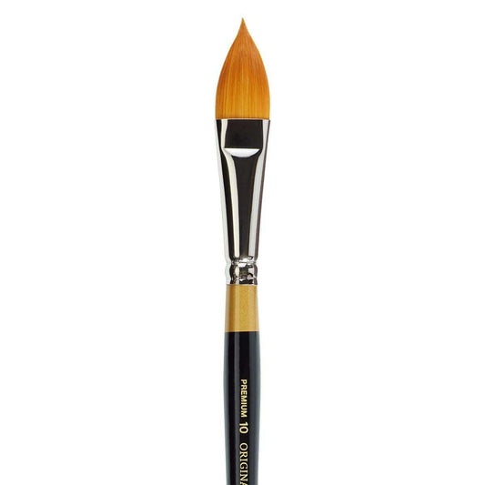KINGART Original Gold 9930 Series, Golden Taklon Oval Floral Petal Artist Brush (2) Black