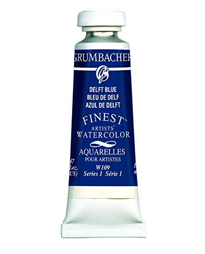 Grumbacher Finest Watercolor Paint, 14ml/0.47 oz., Delft Blue (W109)