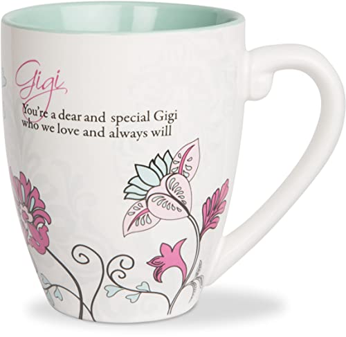 Pavilion Gift Company Mark My Words Gigi Floral Butterfly Grandma Coffee Tea Mug, Large, Teal