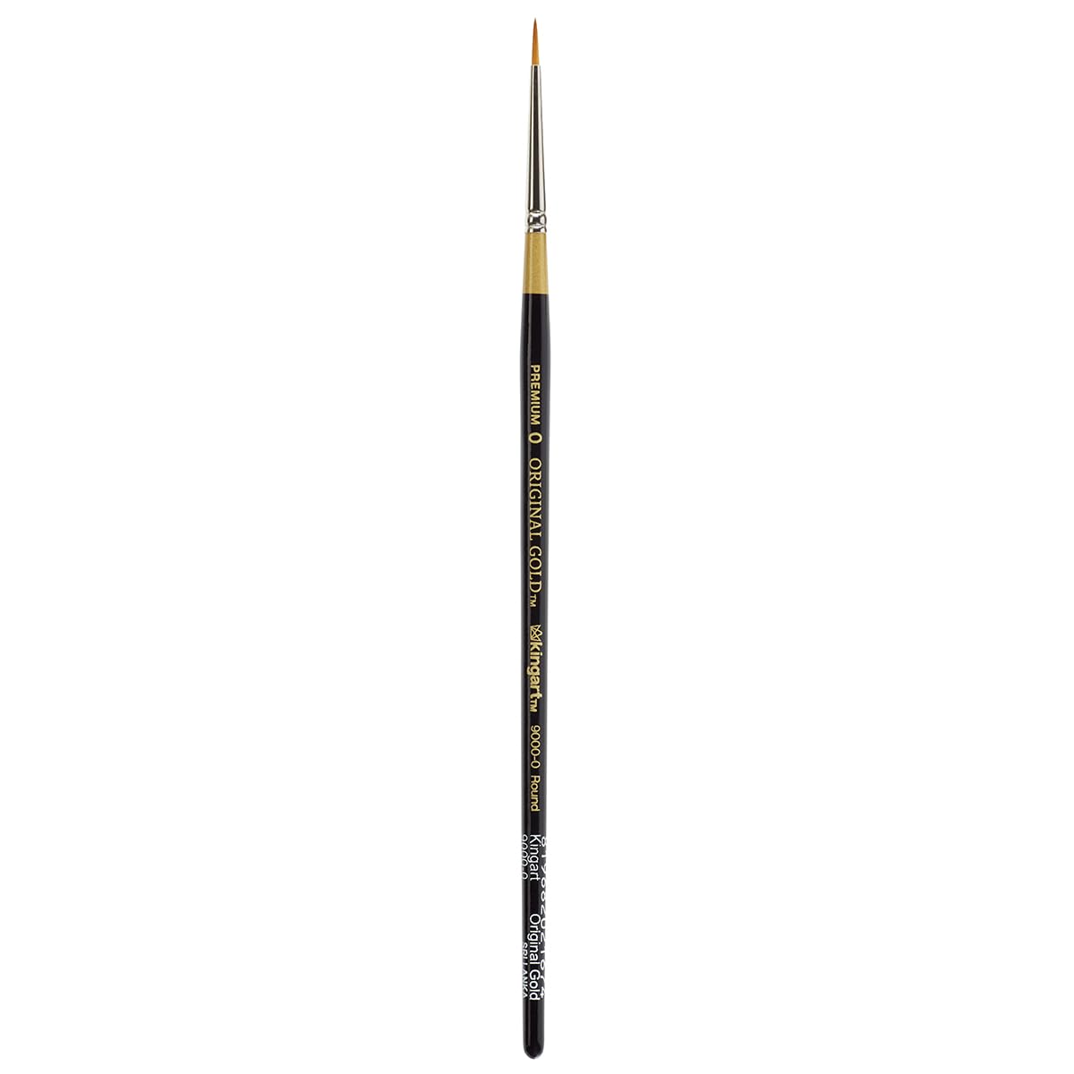 KINGART Original , Premium Artist Brush, Golden TAKLON Round-Size: 0, 0, Black/Gold