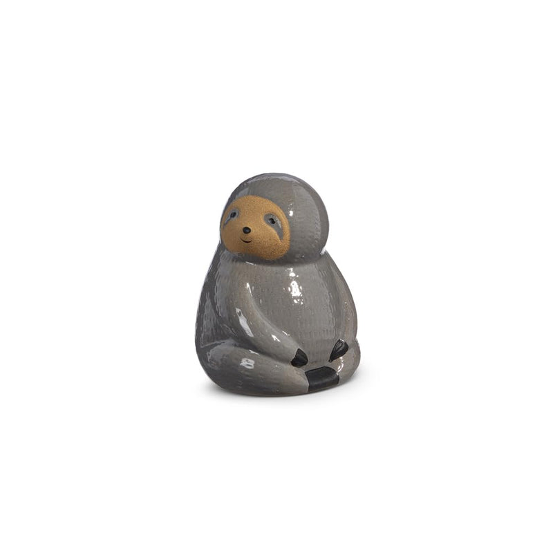 RAZ Imports Ceramic Sloth Piggy Bank, 6.5-inch Height, Dark Grey, Clay, Tabletop Décor, Natural Appeal