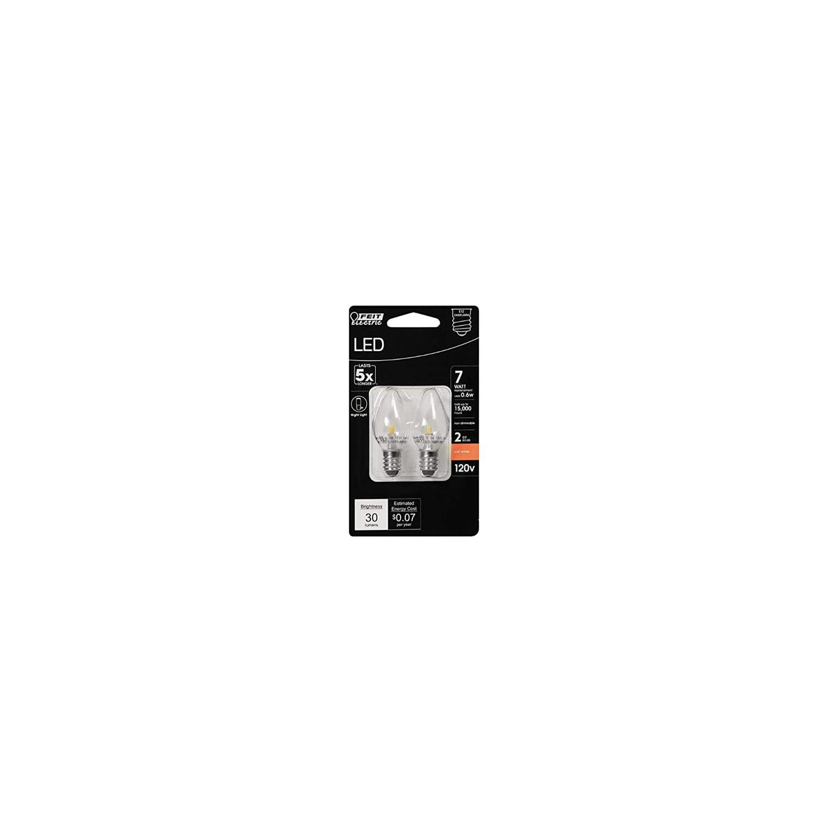 Feit Electric Light Bulb, C7 size, Warm White