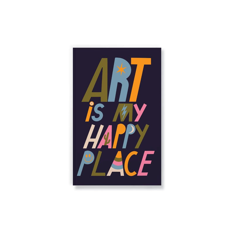 DENIK Happy Place Classic Layflat Sketch Notebook, 8.25-inch Length, Office and School Supplies