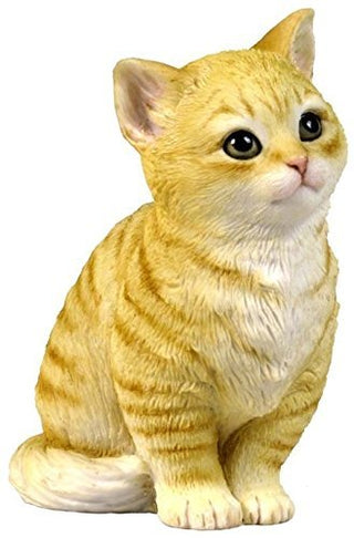 Unicorn Studio 4.25 Inch Sitting Kitten Decorative Statue Figurine, Orange and White