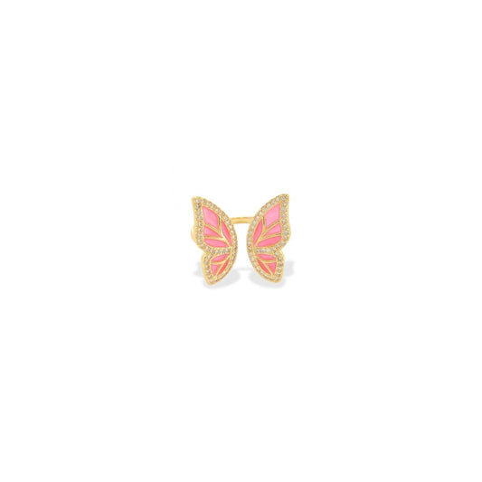 Maya J Ring, One Size, Pink and Yellow
