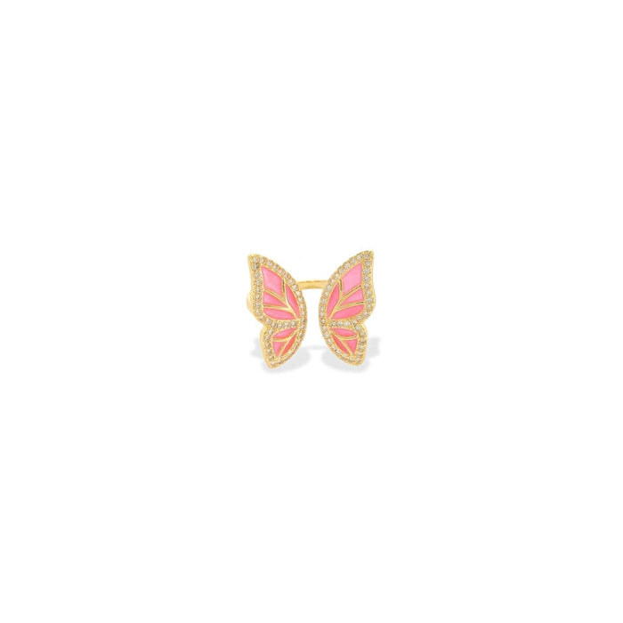 Maya J Ring, One Size, Pink and Yellow