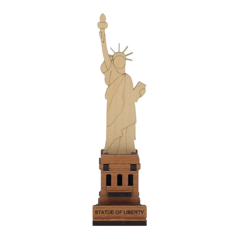 WOODSUM Wooden 3D Puzzle with Postcard New York Landmarks Statue of Liberty