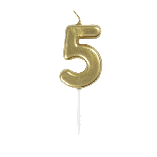 Unique Industries Gold Mini Number 5 Pick Candle